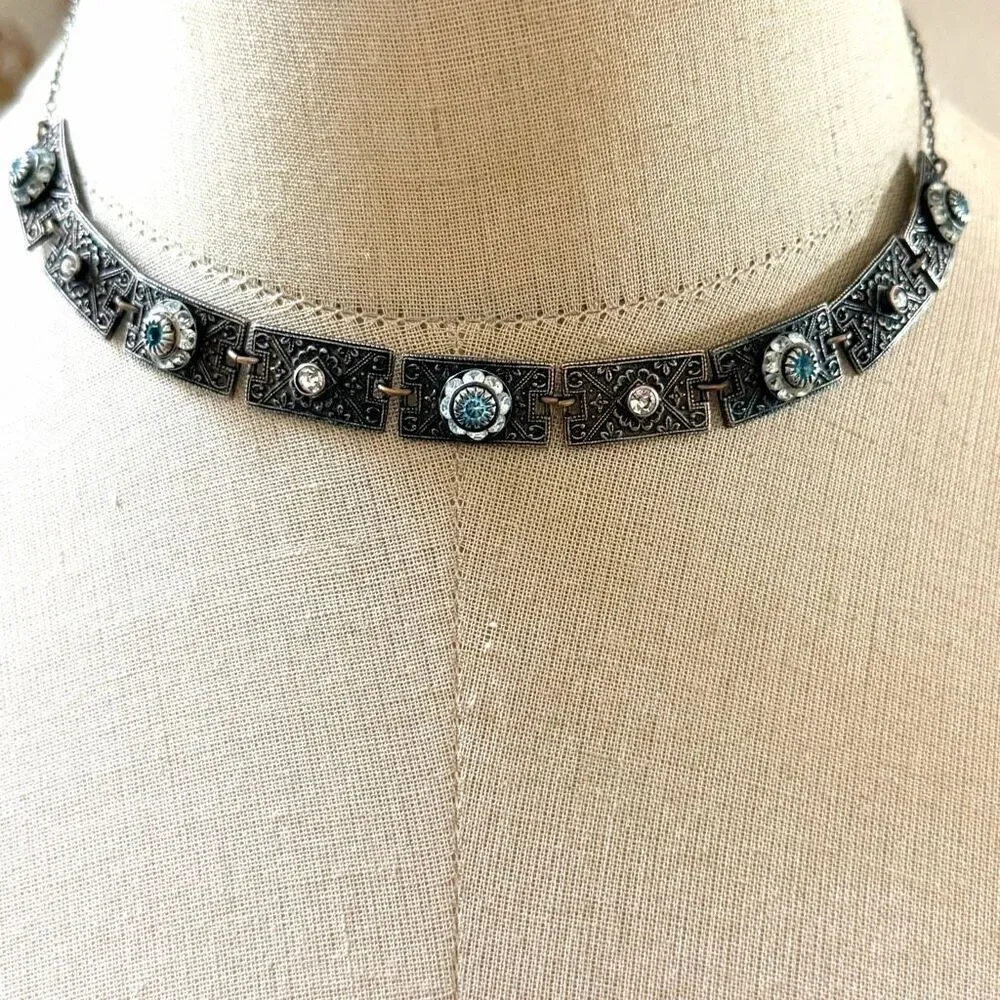 Liz Palacios San Francisco Crystal Panel Necklace